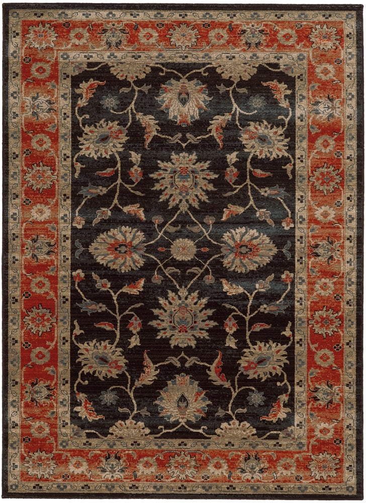 Tommy Bahama Vintage Area Rug 634N2 Navy Stems Branches