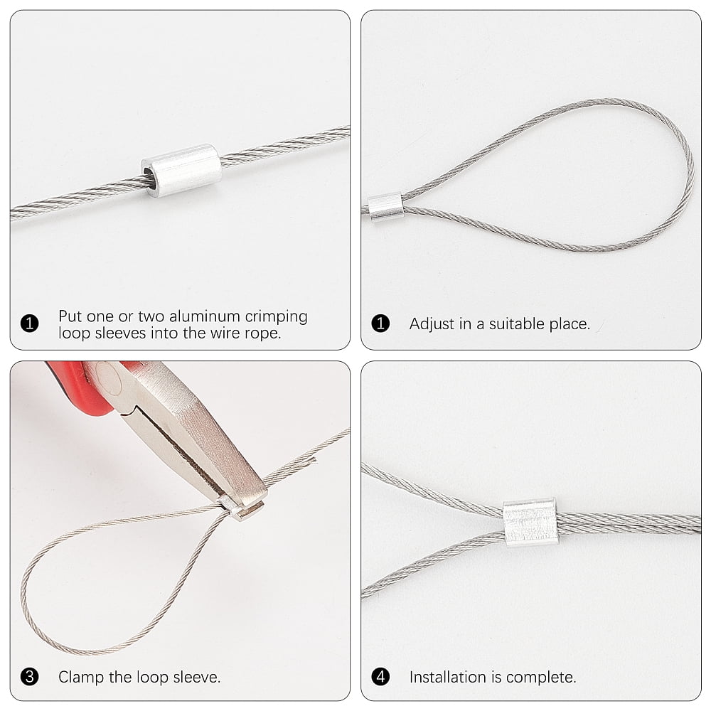 304 Stainless Steel Wire Rope Jewelry DIY Making Material Stainless Steel Color 1mm 100m/roll