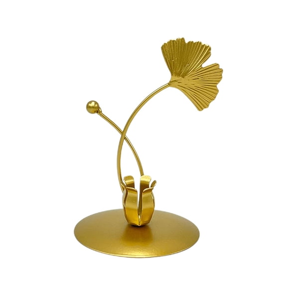 kowaku Iron Candle Holder, Flower Petals Shape Taper Candle Candlestick for Wedding Party Christmas Coffee Table Living Room Decor Centerpieces Ornament Gift , Golden 9x9x15cm