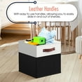 thumbnail image 5 of Ornavo Home Foldable Collapsible Storage Box Bins Linen Fabric Shelf Basket Cube Organizer with Leather Handles - Set of 6 - 13 x 13 x 13 - White/Black, 5 of 5