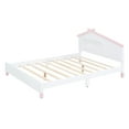thumbnail image 4 of Tensun Full Size House Bed Frame, Wooden Bed for Kids with Headboard, Night Lights, No Box Spring Needed, White+Pink, 4 of 5
