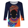 thumbnail image 5 of Brnmxoke Womens Tops 2025 Fashion 3/4 Sleeve Casual Black History Month Shirts Crew Neck Oversized Loose African American Melanin Blouses Soft Pullover Multicolor,XXXXXL, 5 of 6