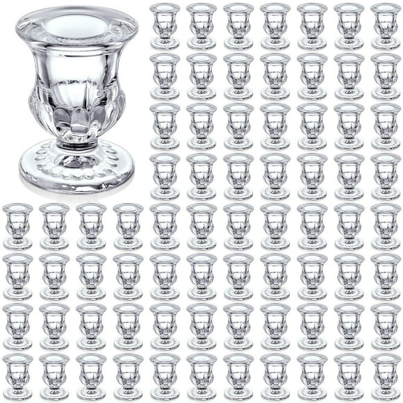 Foaincore - Portavelas de cristal (6 unidades, 6,3 cm), color transparente