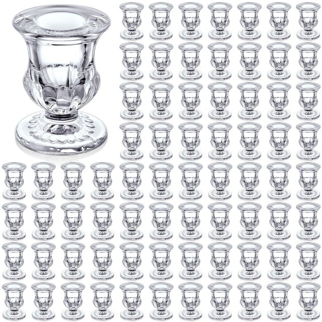 Foaincore - Portavelas de cristal (6 unidades, 6,3 cm), color transparente