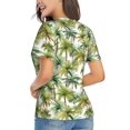 thumbnail image 2 of Goofa Green Hawaii Palms Pattern Women's Slim-Fit Short-Sleeve V-Neck T-Shirt,Classic-Fit Short-Sleeve V-Neck T-Shirt-XX-Large, 2 of 5