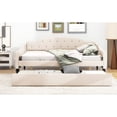 thumbnail image 4 of Beige Full Size Daybed With Upholstered Cover And Twin Trundle - & Eye-catching , Stylish, Space, 4 of 7