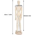 thumbnail image 5 of Maniquí de madera para artistas, modelo de pintura y dibujo, muñeca articulada de madera maciza Flexible, 5 of 5