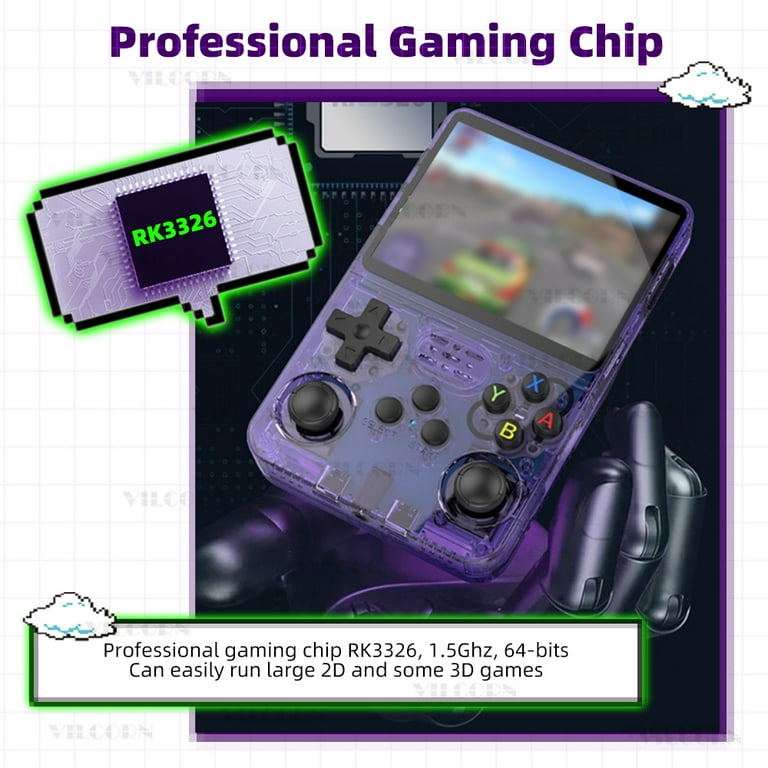 VILCORN R36S Handheld Game Console, 128G, 50+ Emulators, for Gift