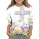 thumbnail image 2 of Blusas y camisas de manga larga con cuello redondo y estampado de Pascua, camiseta interior de cuello redondo y manga tres cuartos para niños de talla mediana y grande., 2 of 9