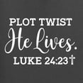 thumbnail image 5 of Wild Bobby Plot Twist He Lives Luke 24:23 Inspirational/Christian Men Graphic Tee, Charcoal, Small, 5 of 5