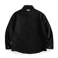 thumbnail image 2 of Camisas Para Hombre Manga Corta Chaqueta de pana con bolsillo con cremallera retro informal de moda de primavera y otoño para hombre (Black, XL), 2 of 5