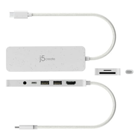 j5create - USB-C  Multi-Port Hub with Power Delivery - White