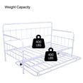 thumbnail image 7 of Twin Size Daybed with Pull Out Trundle, Heavy Duty Metal Sofa Bed for Kids Teens Adults, Premium Steel Slat Support, No Spring Box Needed, White 77.48"L x 41.1"W x 43.3"H, 7 of 7