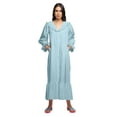 thumbnail image 5 of Moomaya Button Down Maxi Nightdress Long Sleeve Solid WoMen's Cotton Nightwear, 5 of 6