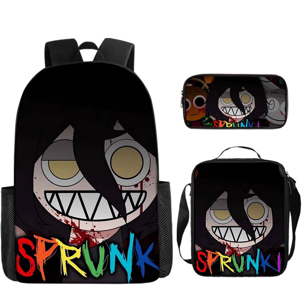 WovenWink Sprunky Backpacks, Sprunki Back Packs Pencil Bags Crossbody Bags Games Mochila Travel Back Packs, Best Gifts for Game Fans Birthday Graduation Theme Party