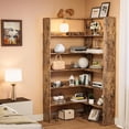 thumbnail image 1 of Ourlova 6 Tier Corner Bookcase with Baffles, 1 of 6