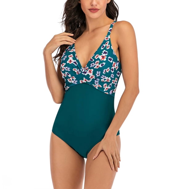 Gibobby Traje de Baño Sexy Bikini Traje de baño corto para mujer con espalda recortada y diseño de encaje para un ajuste favorecedor y moderno(Verde,CH)