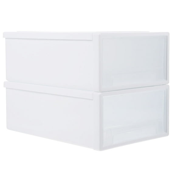 UPOUART 2Pcs Clear Storage Drawers Plastic Transparent for Closet Organization Adults