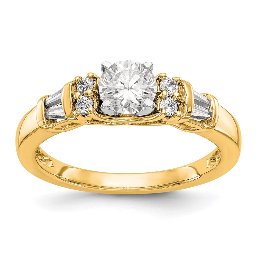 Ring Women Diamond - 14K Yellow Gold Diamond Peg Set Semi-mount (Center