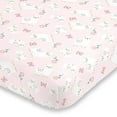 thumbnail image 2 of Little Love by NoJo Sweet Llama and Butterflies 3PC Mini Porta Crib Bedding Set, Pink, Purple, Girl - Comforter ,two sheets, 2 of 7