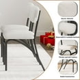 thumbnail image 3 of Juiluna Dining Chairs Set of 4, Modern Fabric Upholstered Dining Room Chair, Mid-Century Modern Round Dining Chairs with Curved Backrests, Boucle Upholstered Seats & Sturdy Metal Legs for Living Room, 3 of 7