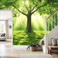 thumbnail image 4 of Prxcm Peel and Stick Canvas Wallpaper Forest Nature Tree Green Indoor Outdoor Art Wall Mural Decor Self Adhesive and Removable 100"x 144", 4 of 5
