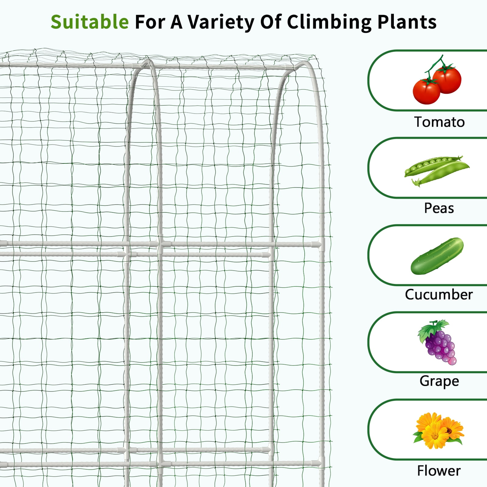 MOPHOTO 3 in 1 Raised Garden Bed with 87in Tall Arch Trellis for Climbing Plants, Galvanized Planter Garden Box Outdoor for Gardening, Climbing Vegetables, Flower, Green