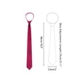 thumbnail image 2 of Men's 2" Skinny Slim Solid Color Adjustable Pre-Tied Satin Necktie Ties for Business Wedding One Size Wine Red, 2 of 5