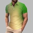 thumbnail image 2 of Daiosportswear Men'S Golf Polo Shirts Short Sleeve Striped Business Smart office Work Shirt Performance Collared Workout Top Green-D S(S), 2 of 5