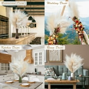 Scidweet 8Pcs Faux Pampas Grass, 38/3.1FT Tall Artificial Fake Pampas Grass Floral for Home Floor Vase Boho Farmhouse Wedding Decor (Cream/Beige)