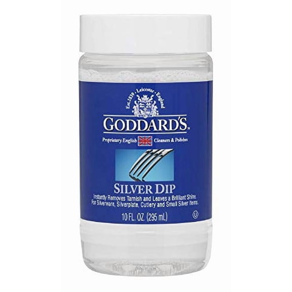 Goddard’s Silver Cleaner Dip – Silver Jewelry Cleaner Solution for Filigree Metalwork & Small Items – Professional Use Silver Tarnish Remover – Silverware Cleaning Supplies (10 oz)