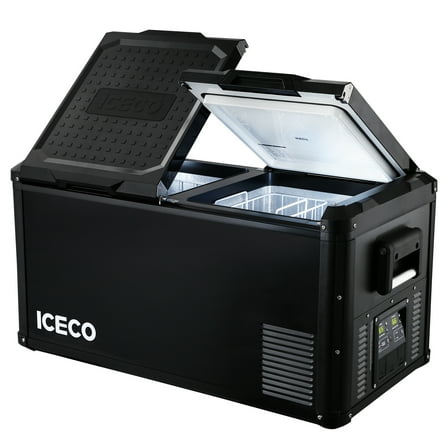 ICECO VL75 ProD 79 Quarts Portable Refrigerator Multi-directional Lid Dual Freezer Steel Compact
