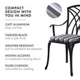 thumbnail image 3 of Kinger Home Bistro Set 3 Piece Outdoor Bistro Table Set Rust-Resistant Cast Aluminum Patio Furniture Set, Bistro Table and Chairs, Woven Design, Cushions Included, 3 of 5