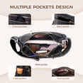 thumbnail image 4 of Crossbody Bags for Women, Leather Sling Bag Purse with Adjustable Strap, Ladies  Shoulder Bag  with Multi Zipper Pocket,Idea for Gift for Her(Black Bag), 4 of 9