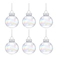 thumbnail image 3 of Clear Iridescent Christmas Balls Christmas Baubles Fillable Balls DIY Crafts for 6PCS, 3 of 8