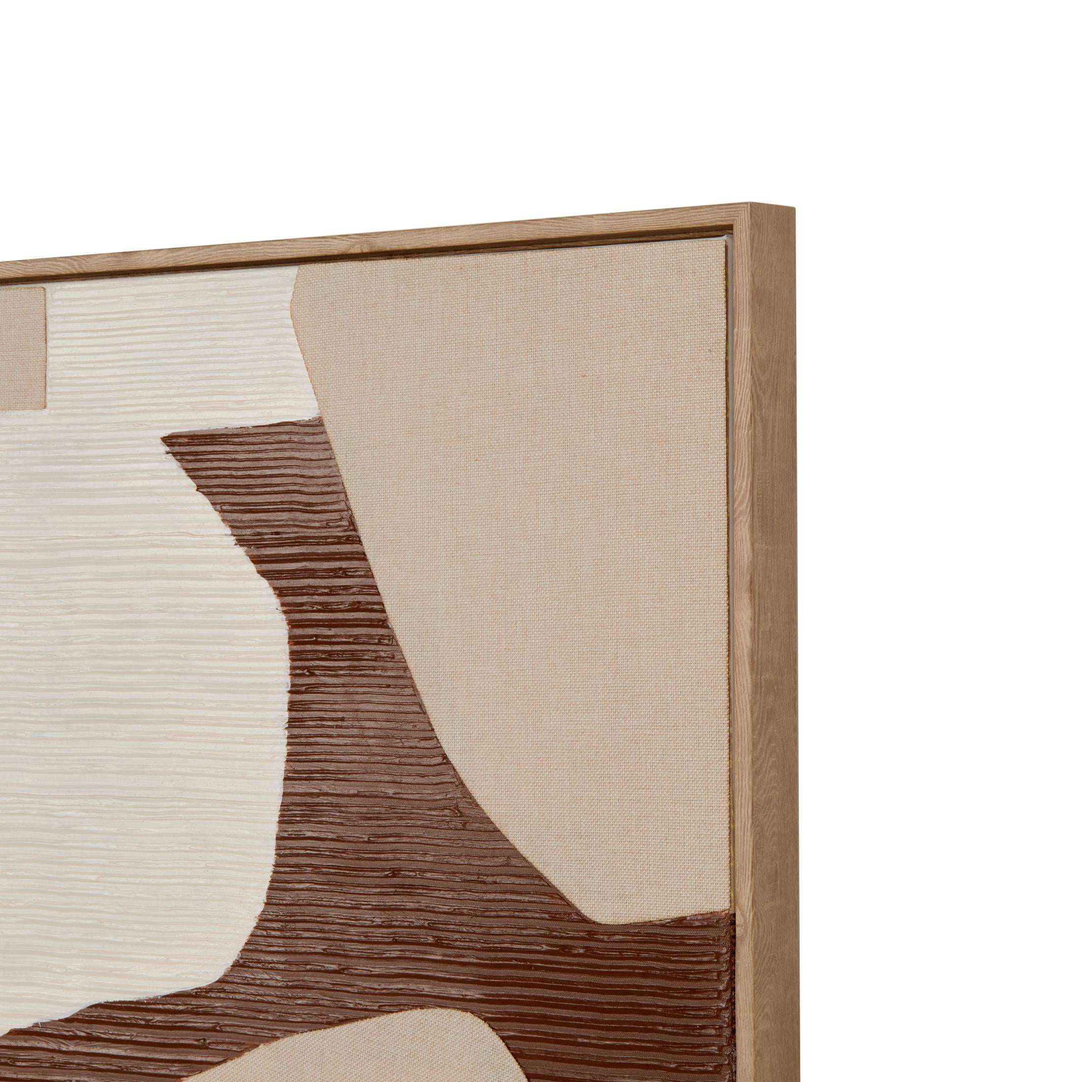 40" x 56" Abstract Overlapping Circle Geometric Framed Wall Art with Cream Accents, by DecMode