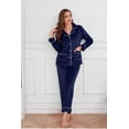 thumbnail image 3 of U2SKIIN Women Fleece Pajama Set,Long Sleeve Soft Comfy Pj Sleepwear for Women（Navy，S）, 3 of 5