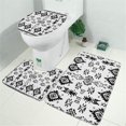thumbnail image 2 of Black Geometric Triangle Diamond Pattern Bathroom Rugs Sets 3 Piece,Toilet Cover Set,Absorbent Non Slip Bathroom Mats Sets with U-Shaped Contour Rug Toilet Rug Set, 2 of 5