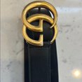 thumbnail image 1 of Gu-cci Black Leather men’s belt, 1 of 4