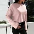 thumbnail image 5 of Aueoeo Sweaters For Teens, Soft Comfy Ladies' Casual Round-Neck Long-Sleeved Pullover Knitted Shirt Top Knitwear, 5 of 6