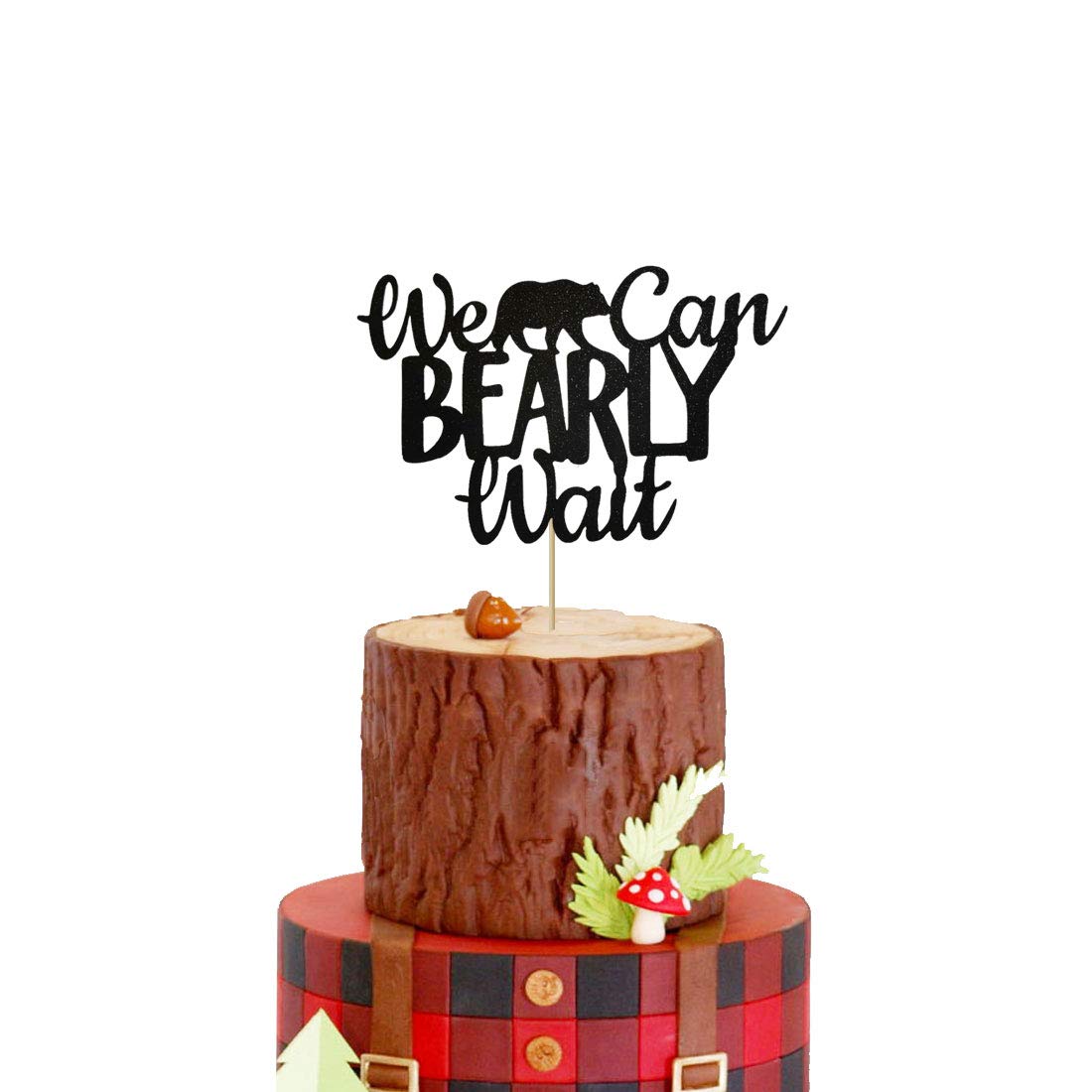 Baby Bear Theme Baby Shower Gender Reveal Party Decoration Supplies Gold Glitter. We Can Bearly Wait Baby Shower Cake Topper 