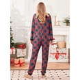 thumbnail image 6 of Family Christmas Pajamas, Long Sleeve Elk/Christmas Tree/Plaid/Snowflake Print Hooded Jumpsuit Sleepwear, 6 of 7