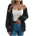 thumbnail image 2 of Fznquz Bolero Plus Size Cardigan for Women Lightweight Cropped Black Shrugs Cardigans Long Sleeve Knit Blouses, 2 of 8