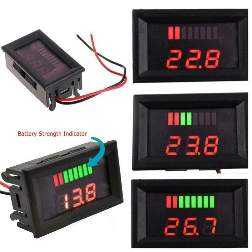 Classic Kit Custom Car Digital Voltmeter LED 12v 24v Battery Charge Panel Gauge 