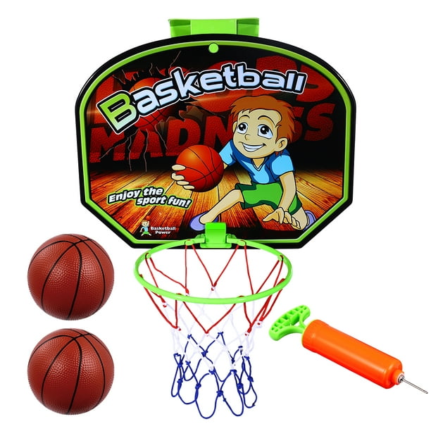Toyvian Ensemble de cerceaux de basket-ball pour enfants suspendus Mini  cerceau de ballon avec filet Jouet de sport éducatif en salle 