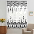 thumbnail image 3 of Black White Boho Sheer Curtains 63 Inches Long, Vintage Ethnic Tribe Abstract Art Retro Light Filering Curtains, Breathable Simi Curtain Privacy Drapes for Living Room Bedroom Window Treatment, 3 of 9