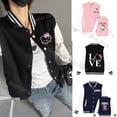 thumbnail image 2 of Ropa de Hello Kitty para hombres y mujeres, chaqueta de béisbol, Hip Hop, Harajuku, ropa de calle, niños, niñas, abrigos universitarios sueltos, regalo de Navidad, 2 of 4