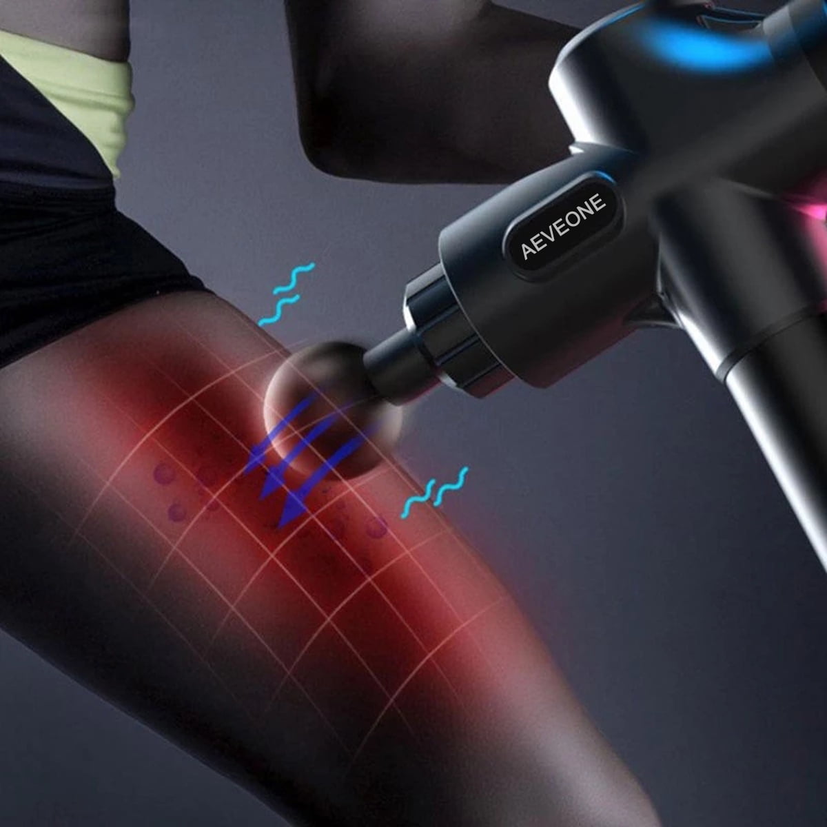 AEVEONE Massage Gun Deep Tissue 30 Speeds Handheld Muscle Massager Personal Body Vibration Deep Electric Percussion Sports Massage Gun for Athletes Pain Relief Men &Women with Powerful Massager-Black