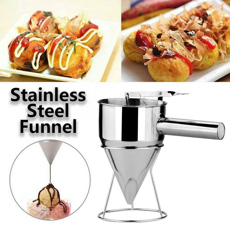 Stainless Steel Donut Cupcake Batter Dispenser Funnel Pancake