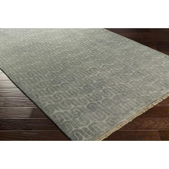 Hauteloom Hannaford Wool Living Room, Bedroom Area Rug - Contemporary - Charcoal, Medium Gray - 6' x 9'
